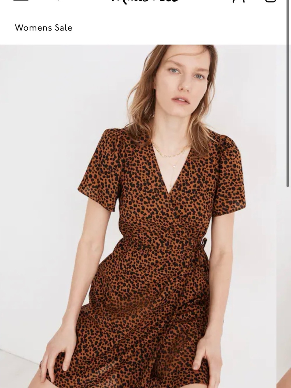 Madewell Brown Leopard-Print Short-Sleeve Mini Dress
